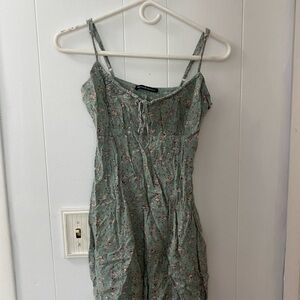 Brandy Melville Green Floral Dress